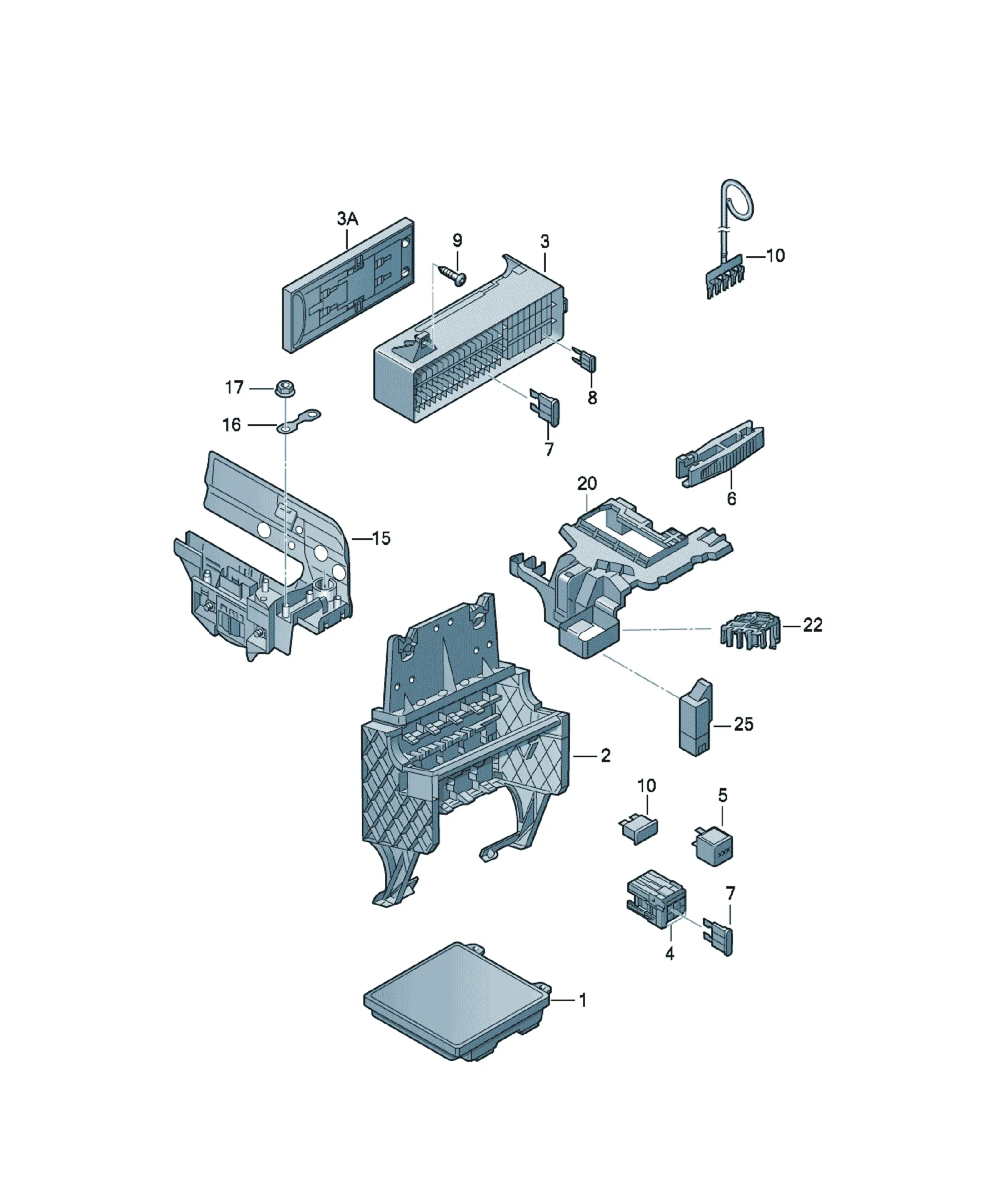 Central electrics unit diagram
