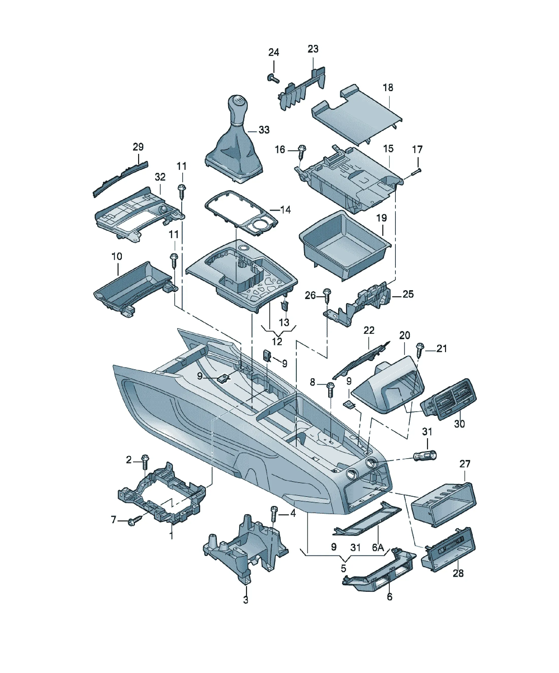 Center console diagram
