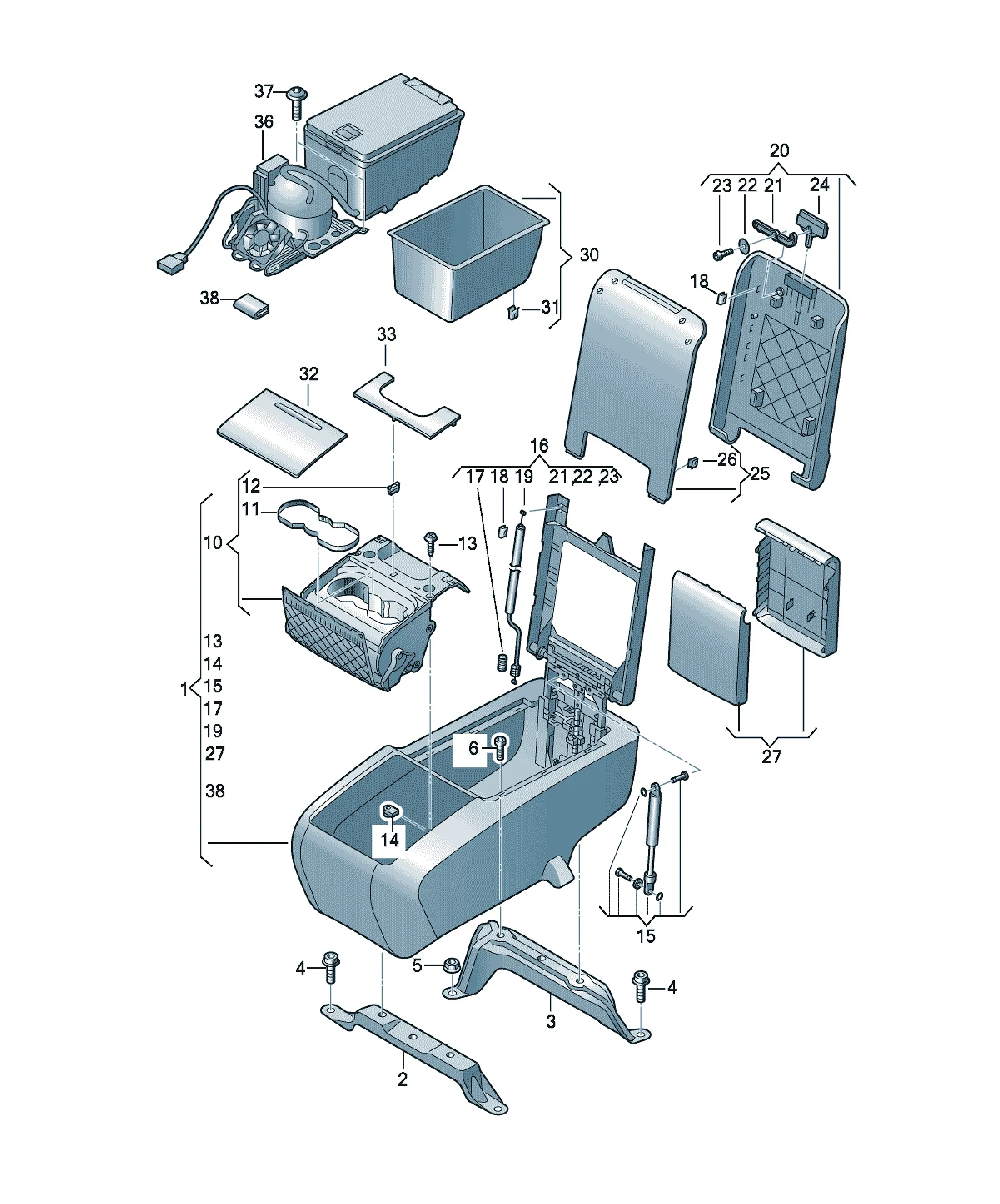 Center console diagram