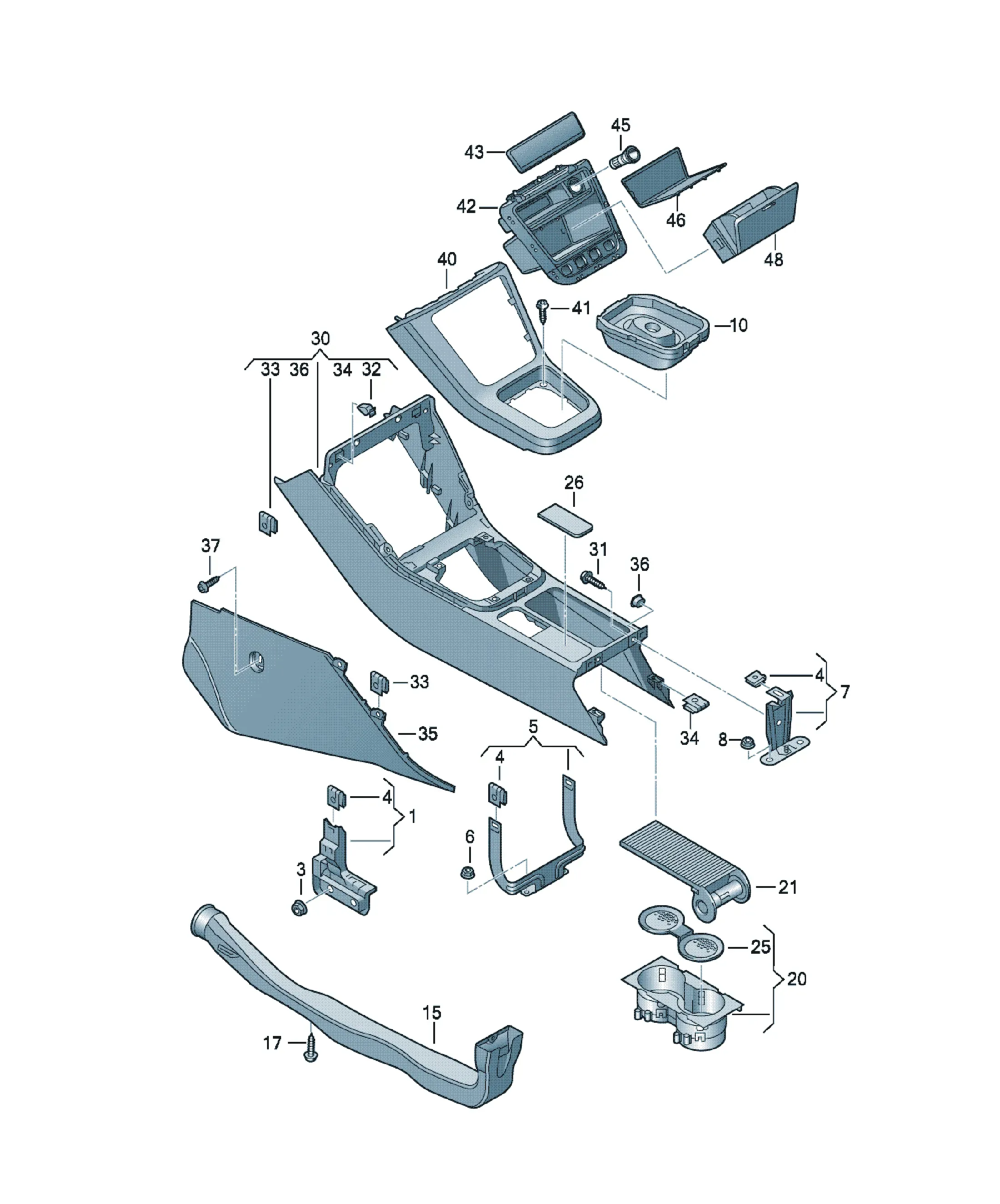 Center console diagram