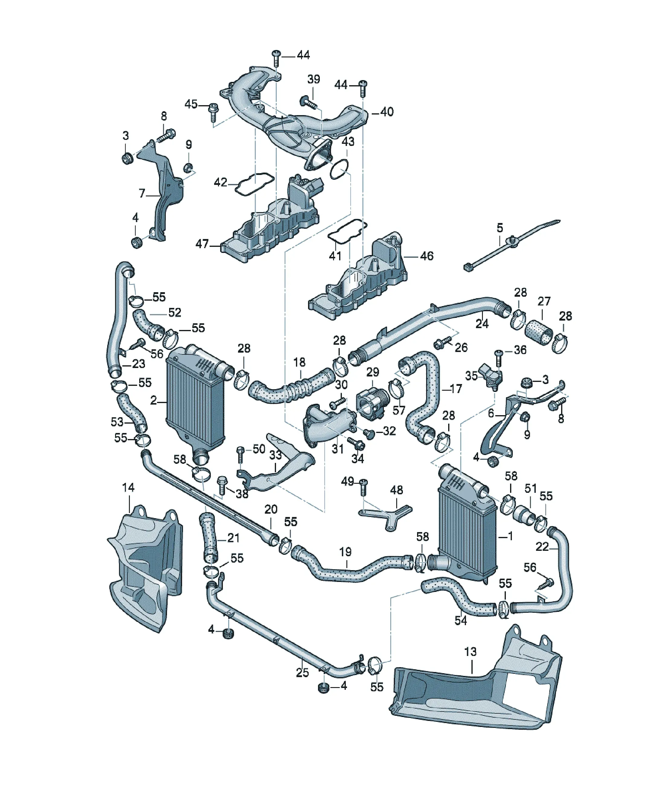 Charge air cooling system diagram