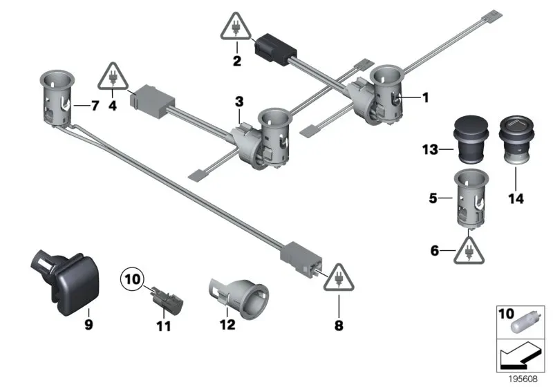 Cigarette lighter and power sockets diagram