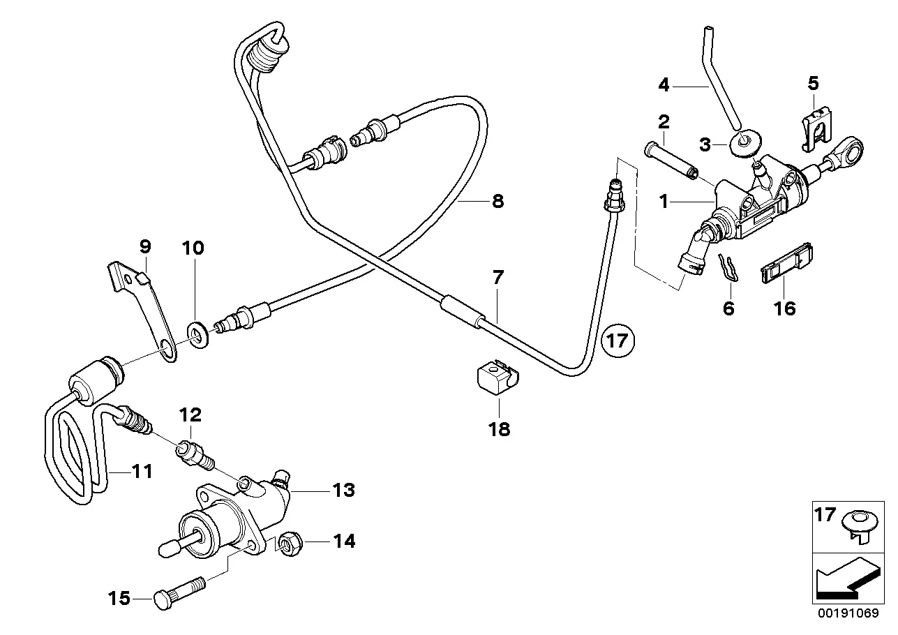 Clutch hydraulic system diagram