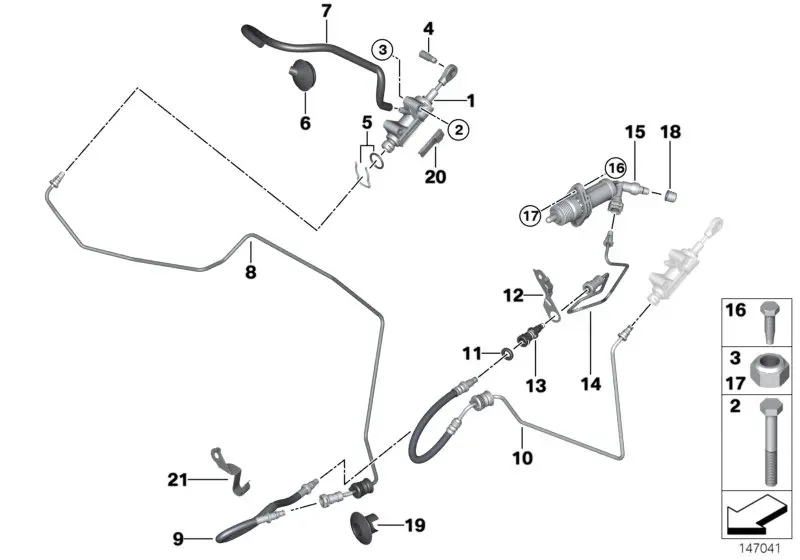 Clutch hydraulic system diagram