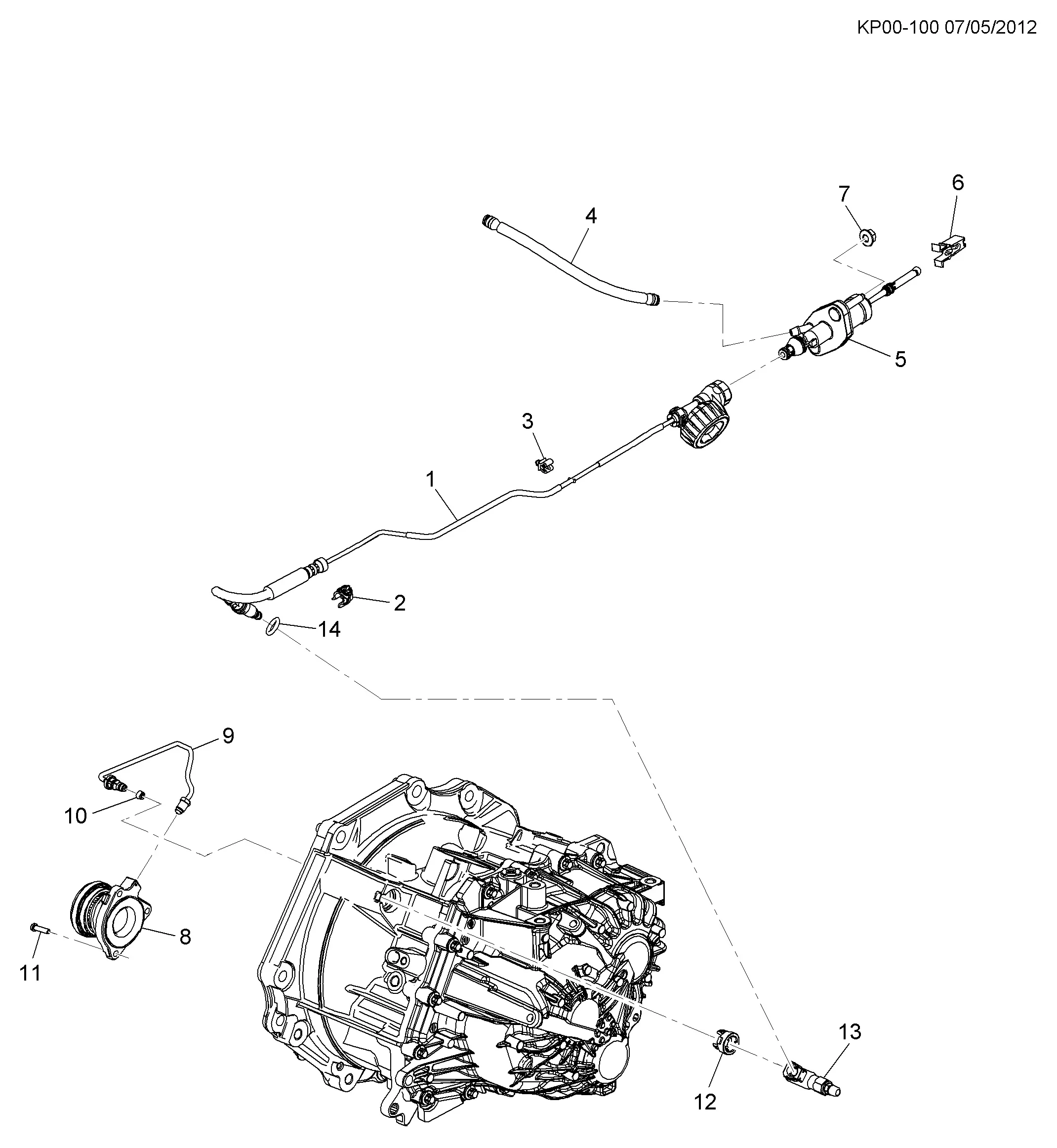 Clutch hydraulic system diagram