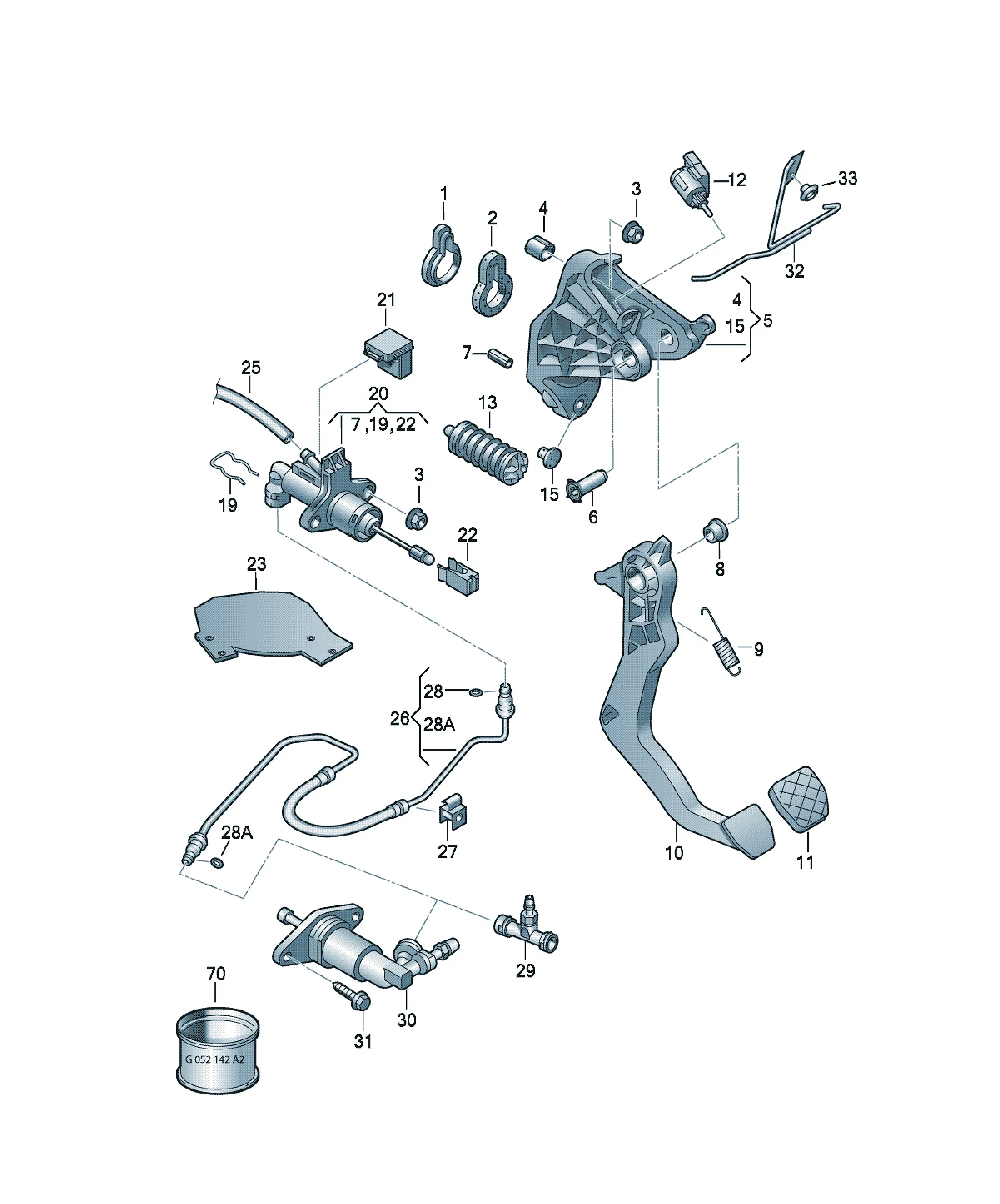 Clutch pedal diagram