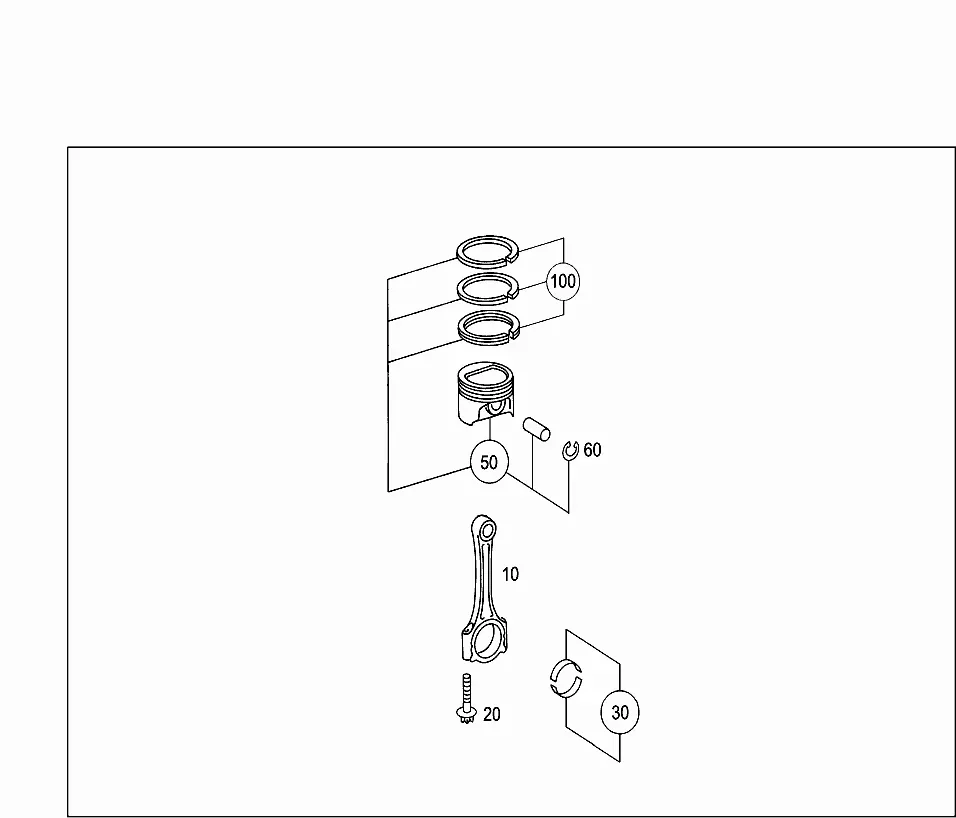 Connecting rod and piston assembly diagram