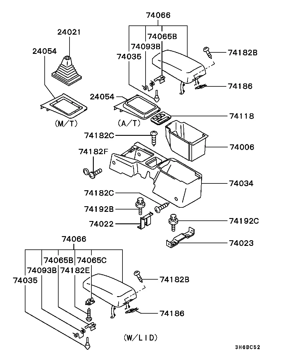 Floor console diagram