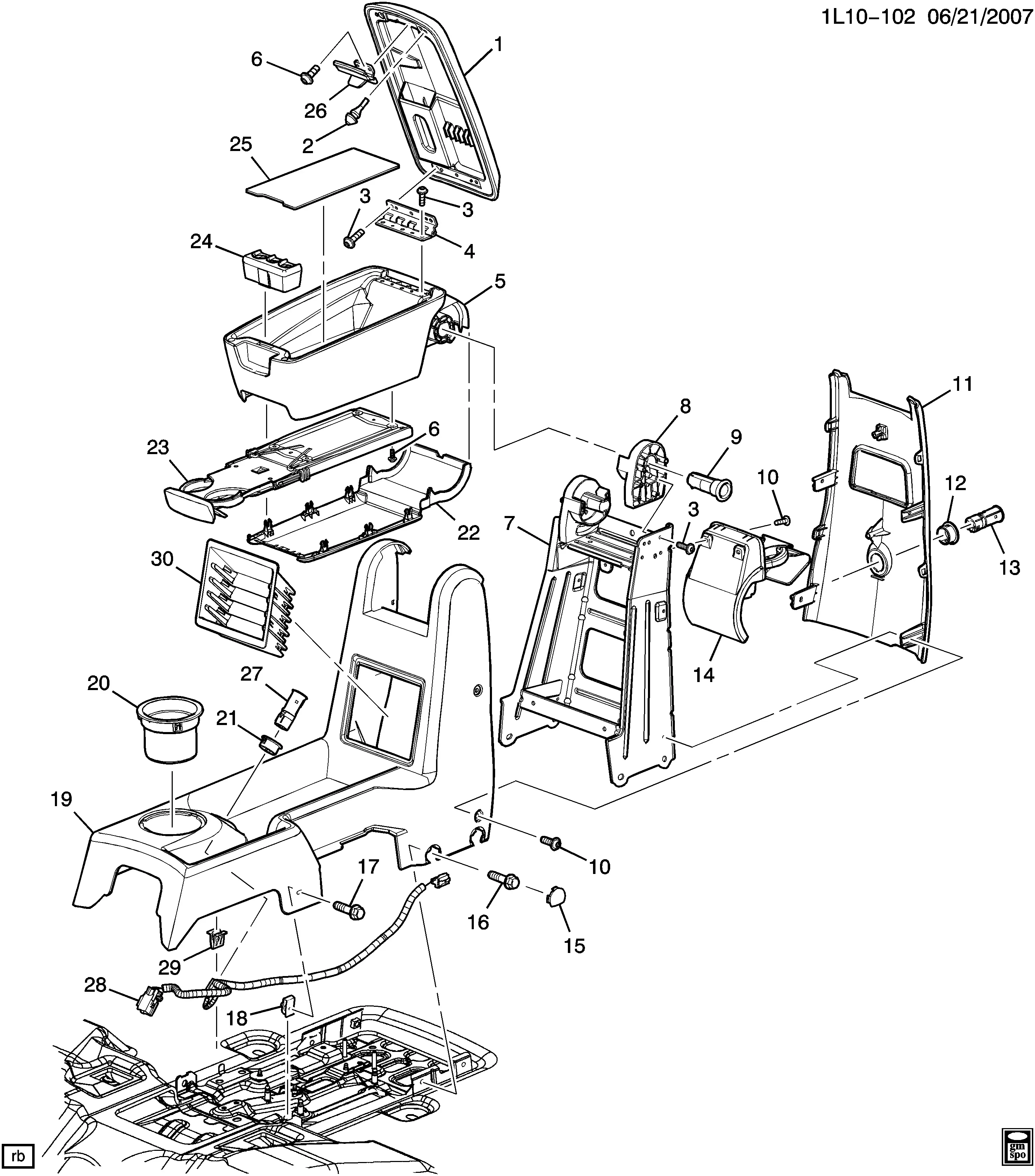 Center console diagram