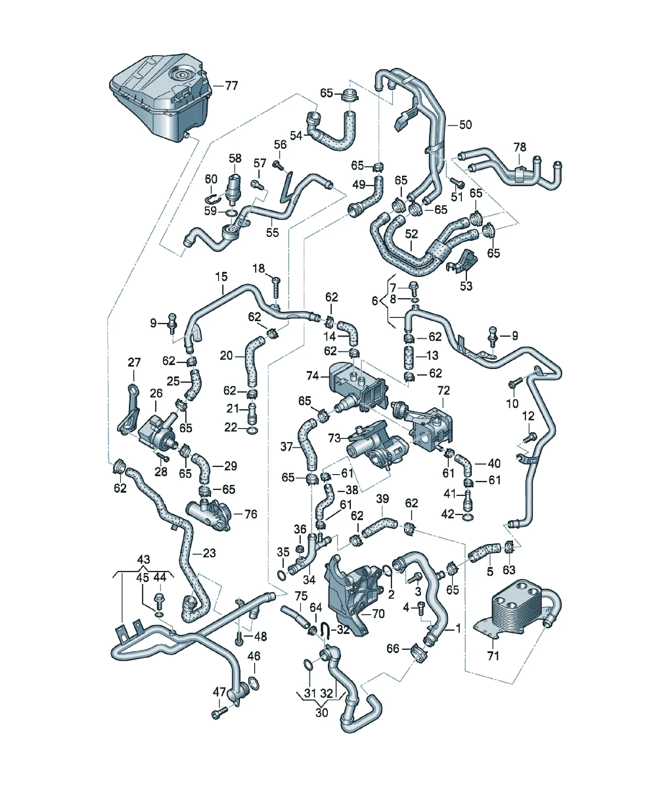 Additional cooling system pump diagram