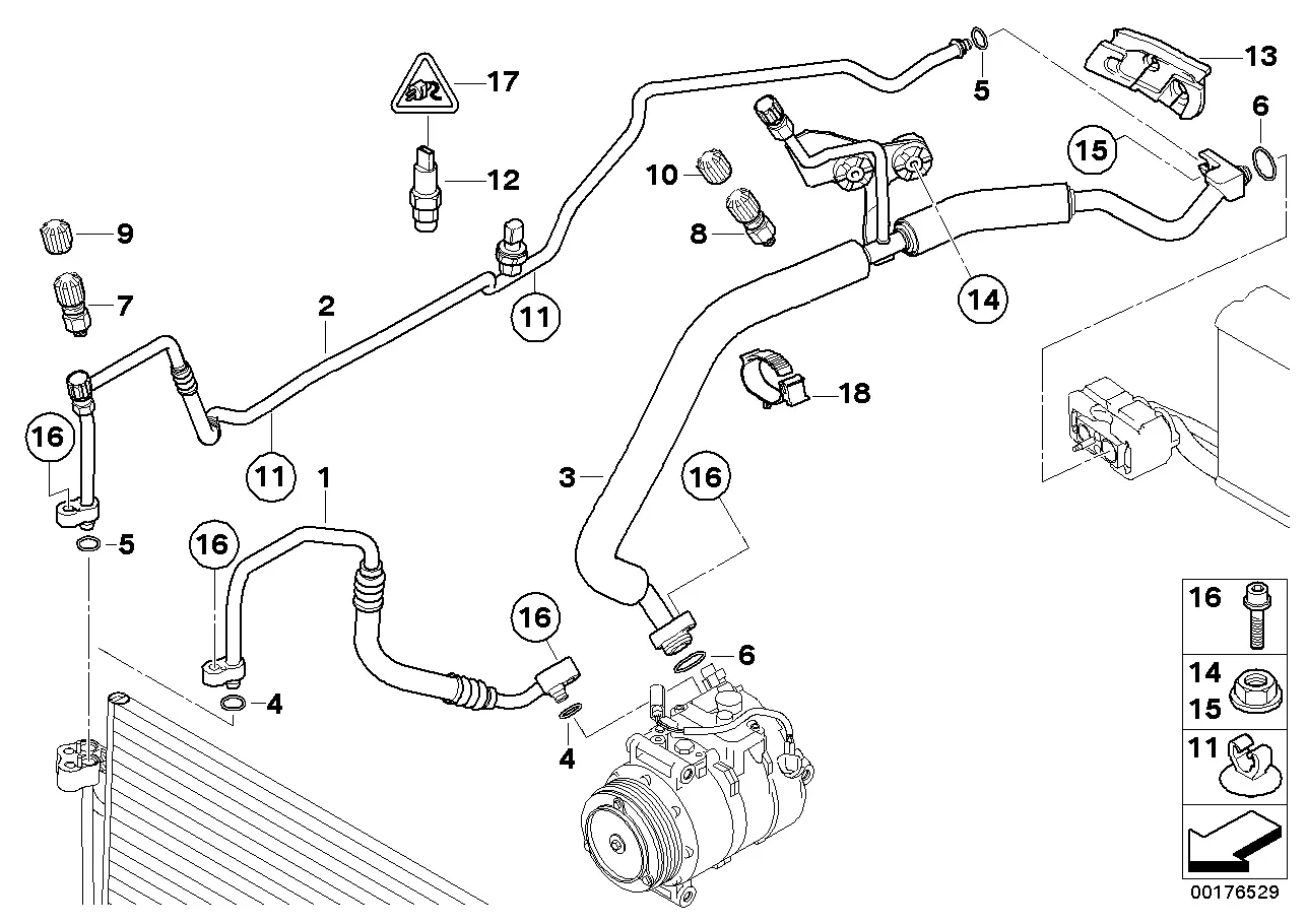 Air conditioning lines diagram