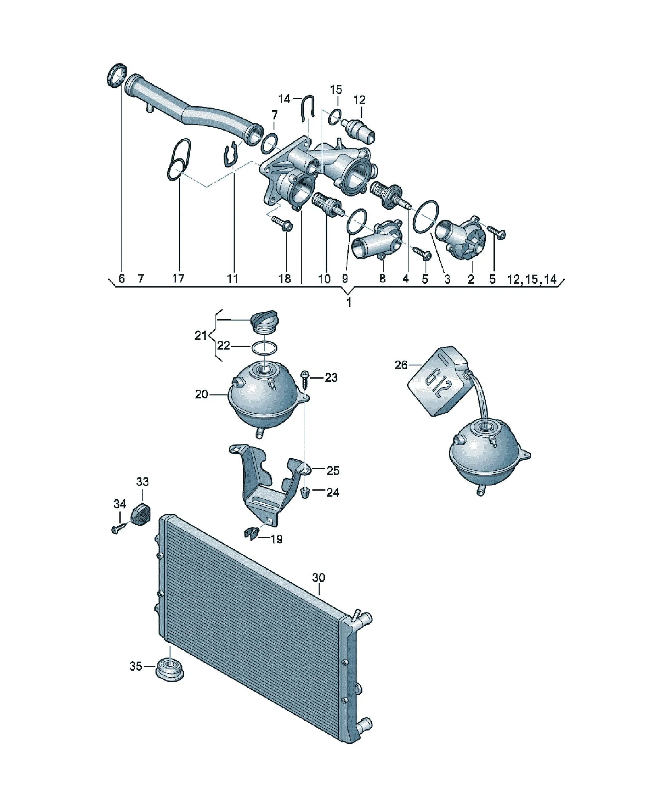 Thermostat housing diagram