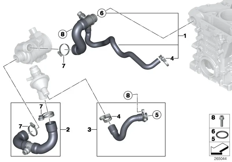 Cooling system hoses diagram