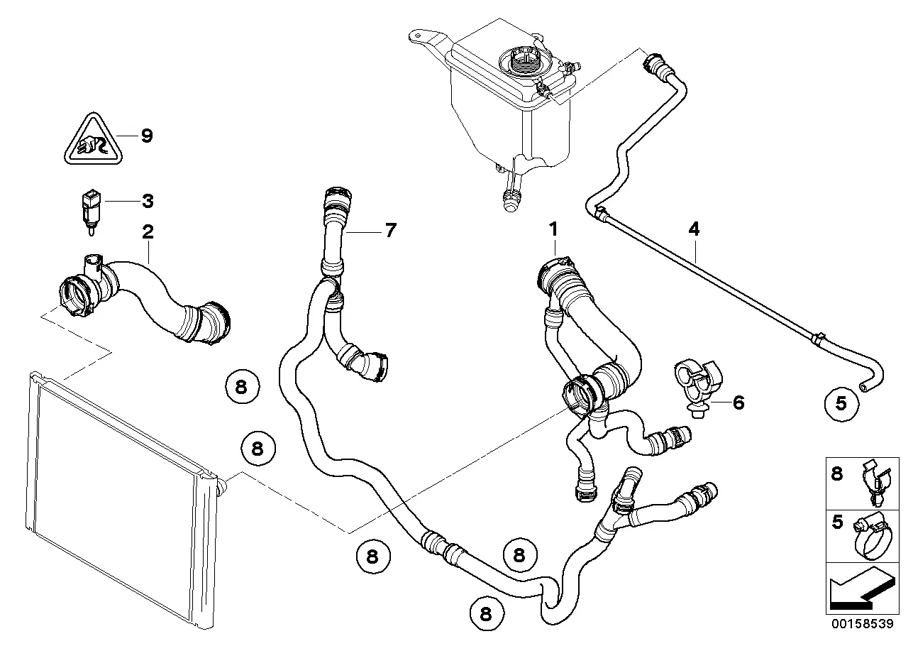 Cooling system hoses diagram
