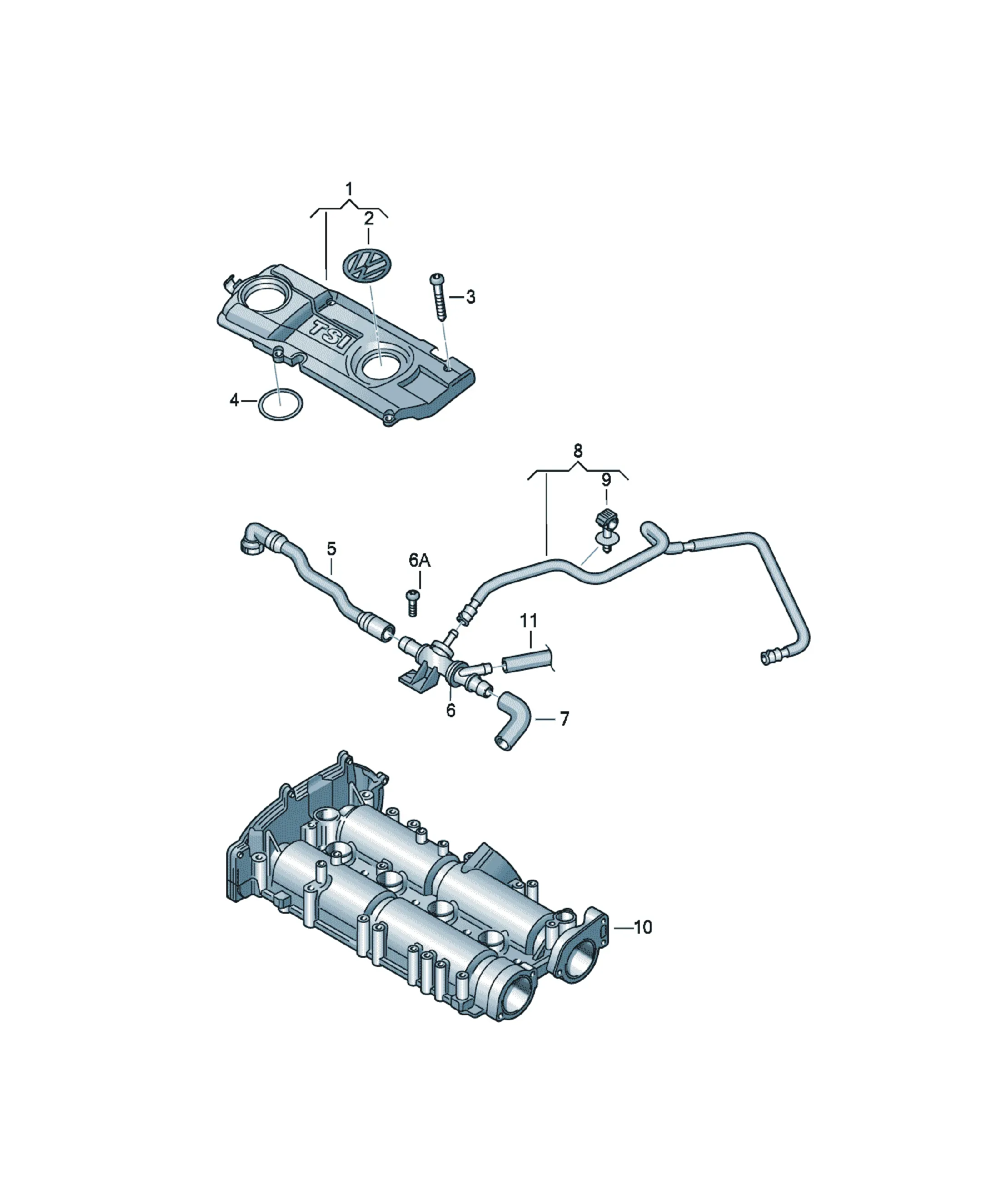 Engine decorative cover diagram