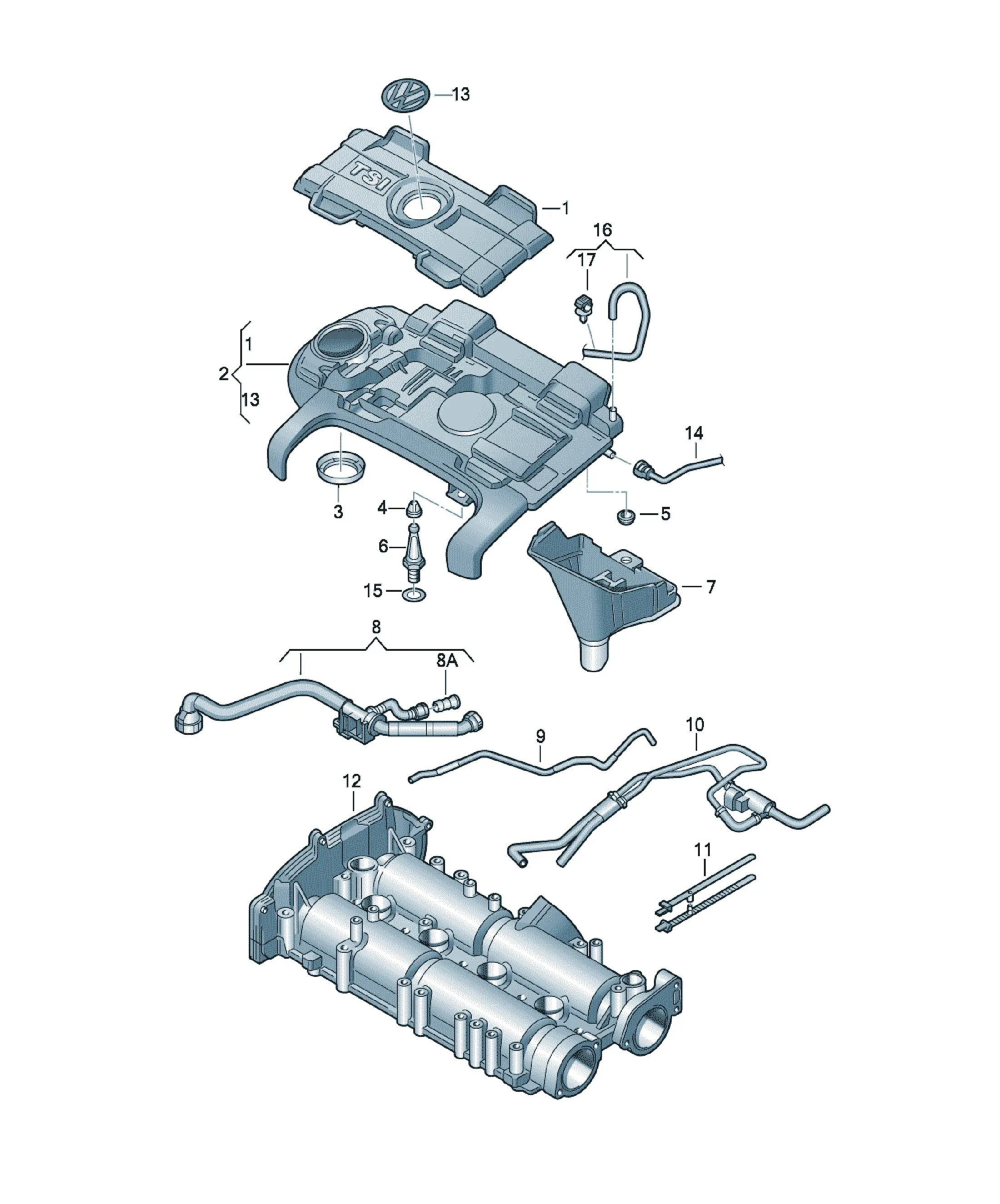 Engine decorative cover diagram