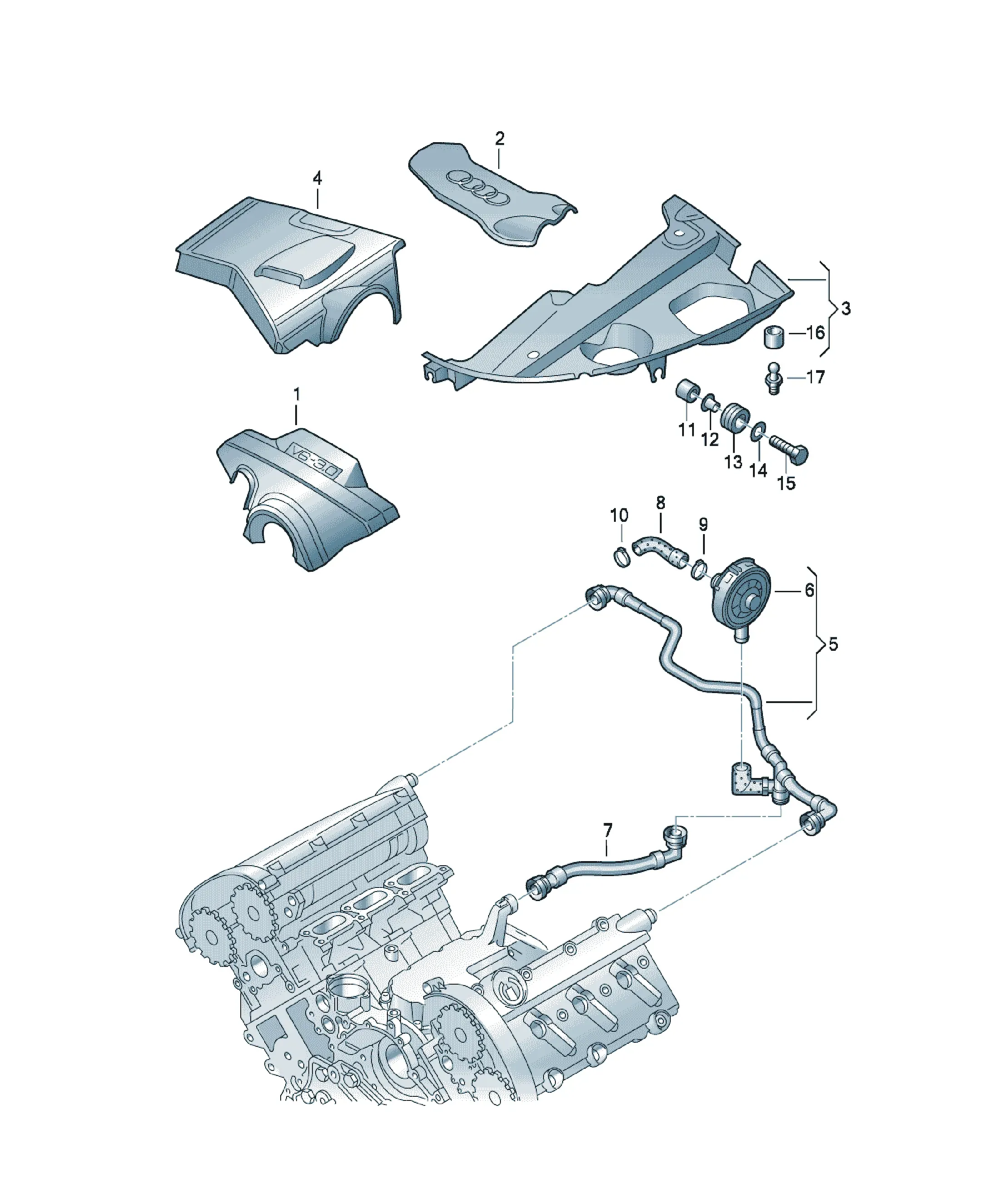 Engine decorative cover diagram