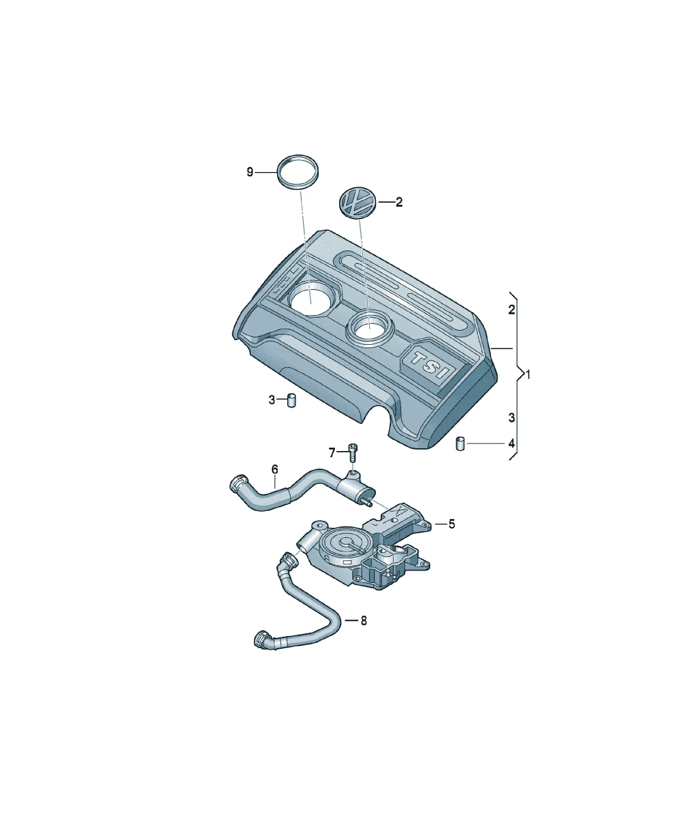Engine decorative cover diagram