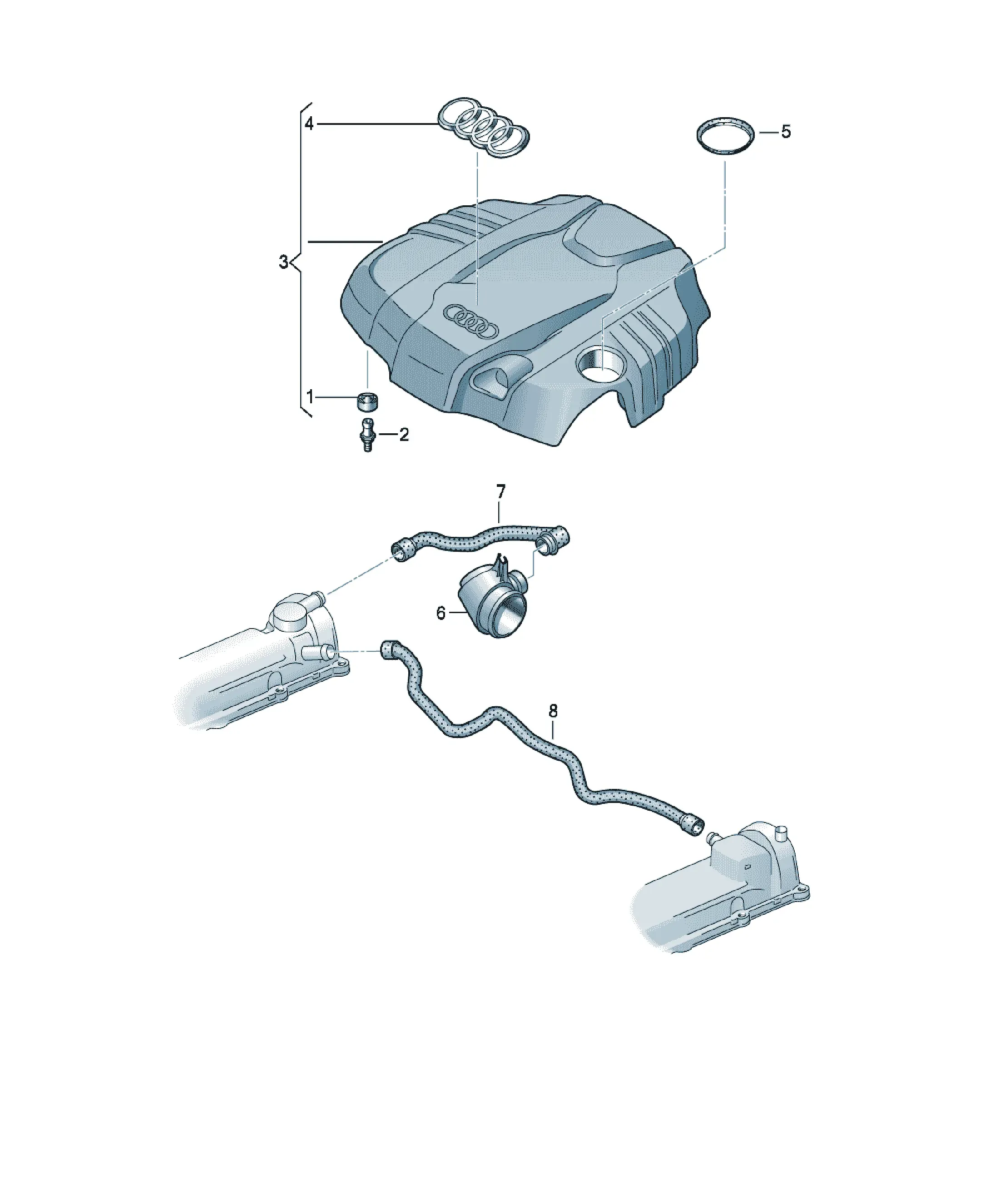 Engine decorative cover diagram