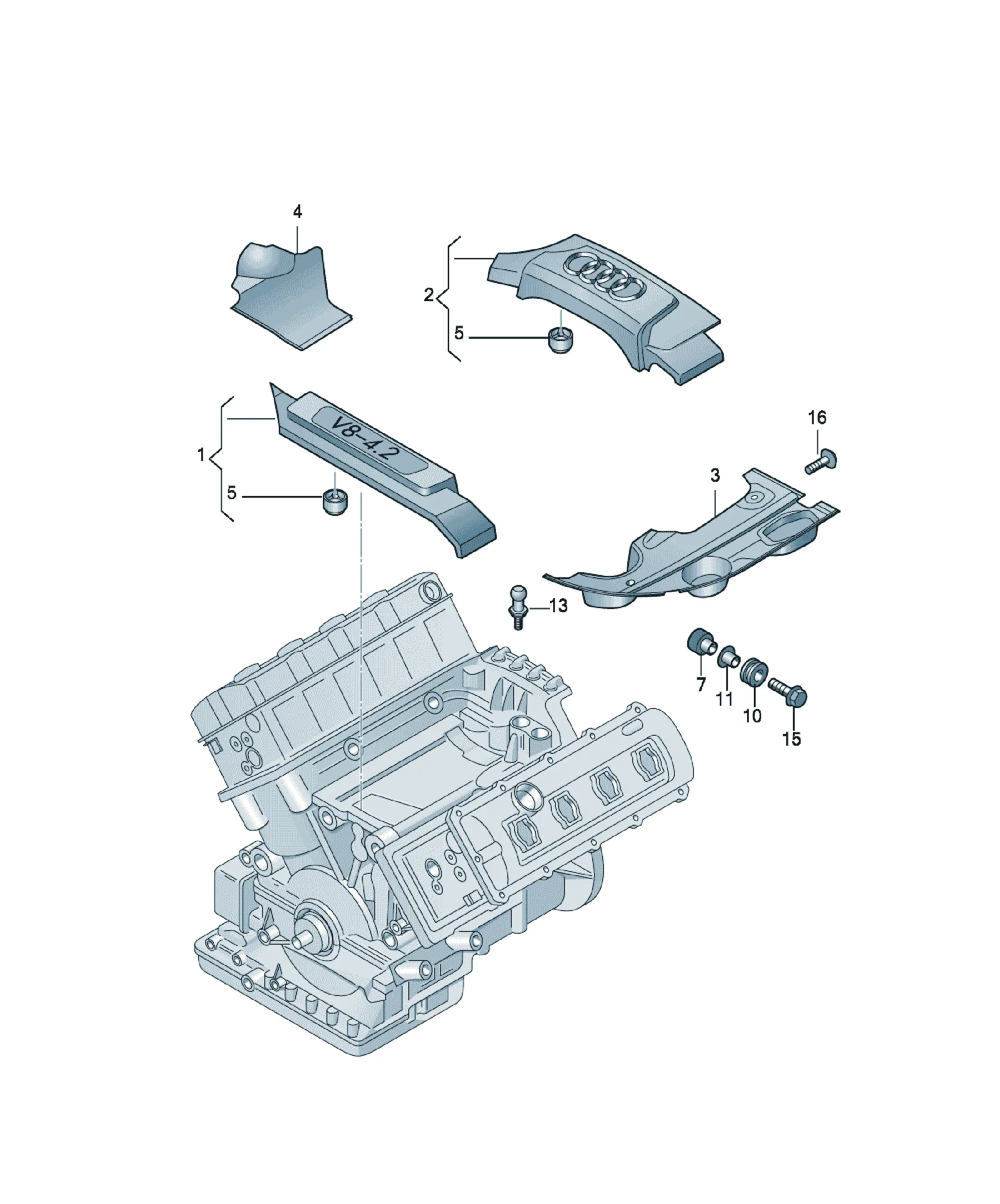 Engine decorative cover diagram