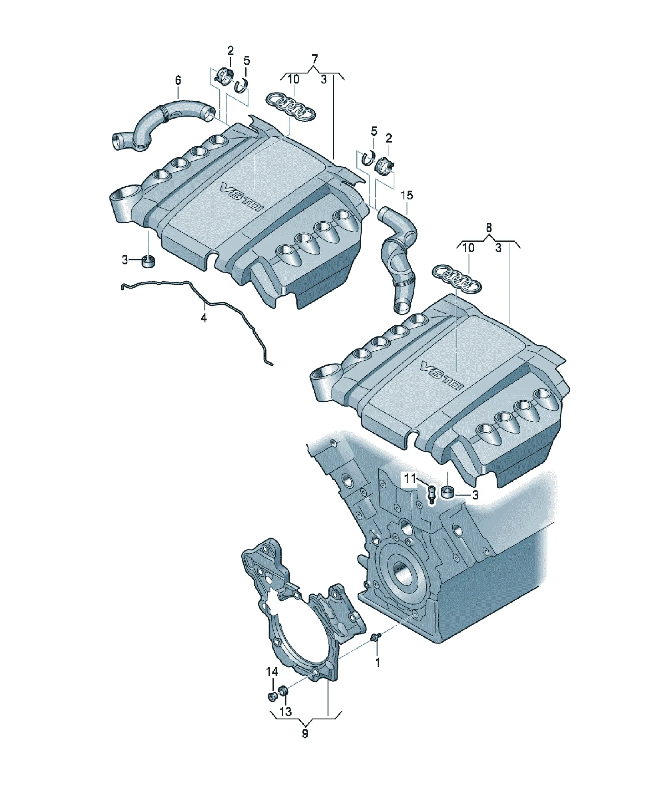 Engine decorative cover diagram