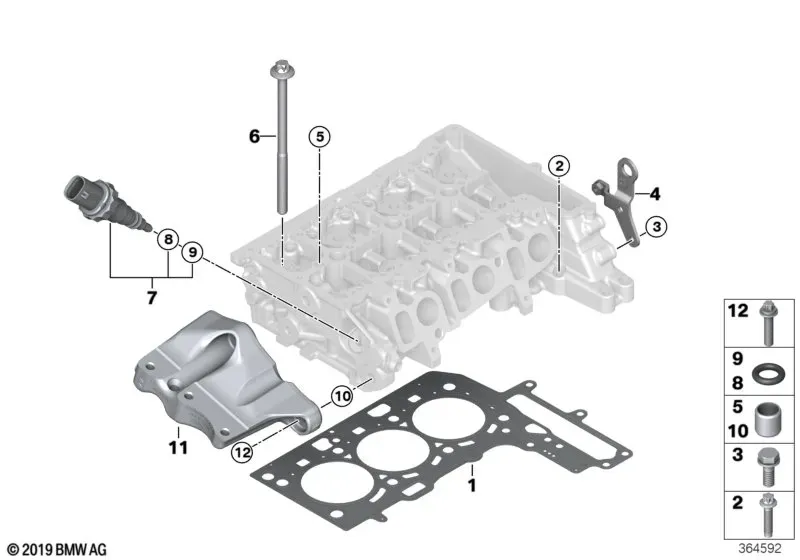 Cylinder head mounting parts diagram