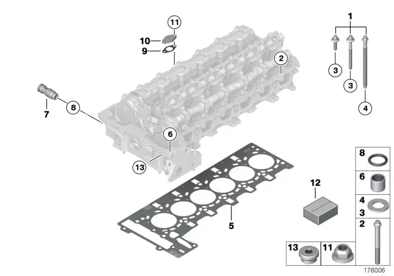Cylinder head mounting parts diagram