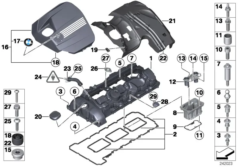 Cylinder head cover diagram