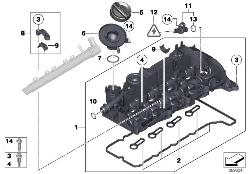 Cylinder head cover diagram
