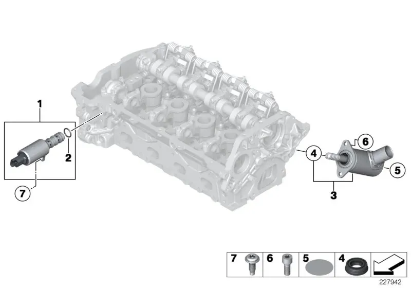 Cylinder head electrical components diagram
