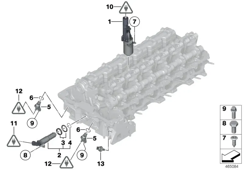 Cylinder head electrical components diagram