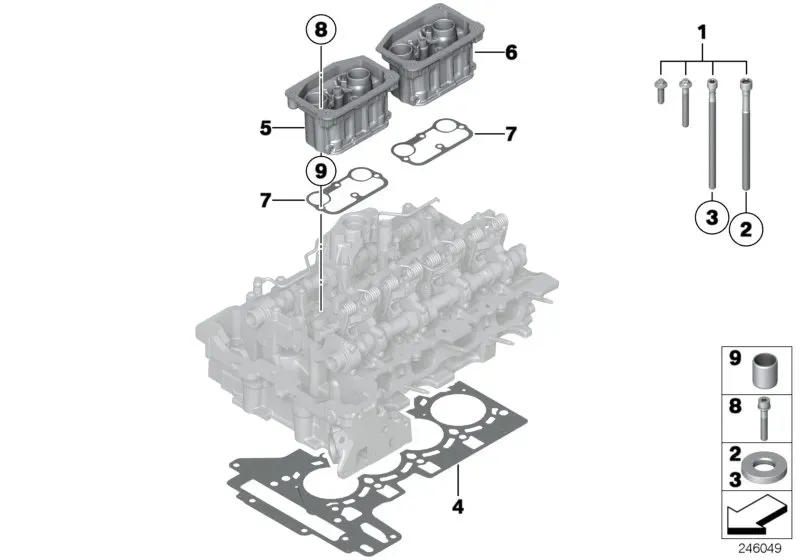 Cylinder head mounting parts diagram