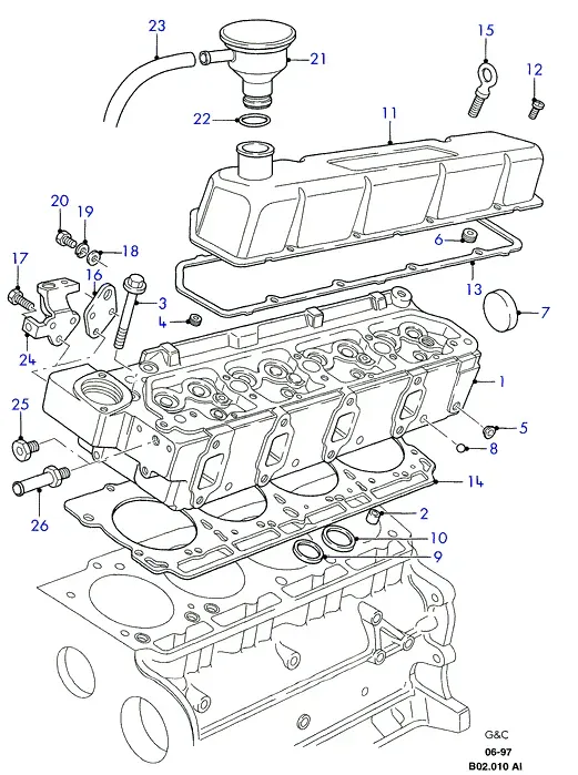 Cylinder head diagram