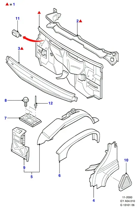 Front body panel diagram