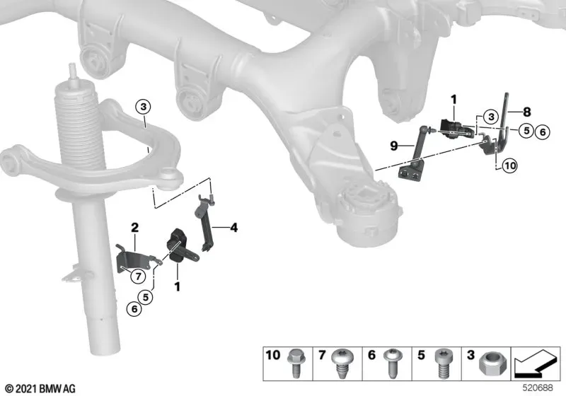 Ride height sensors diagram