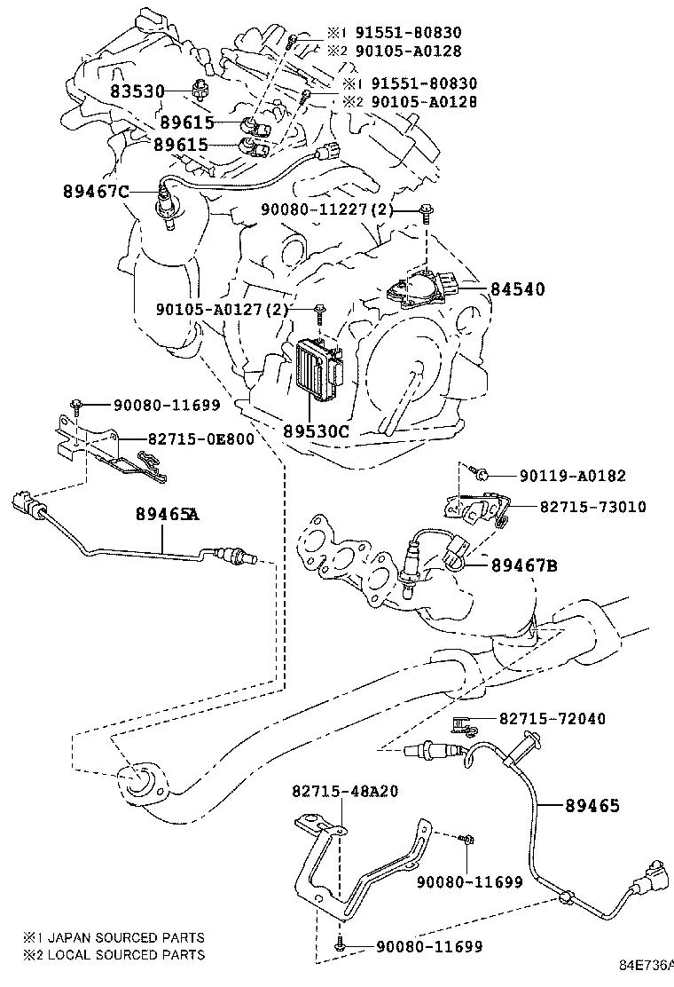 Engine and transmission sensors diagram