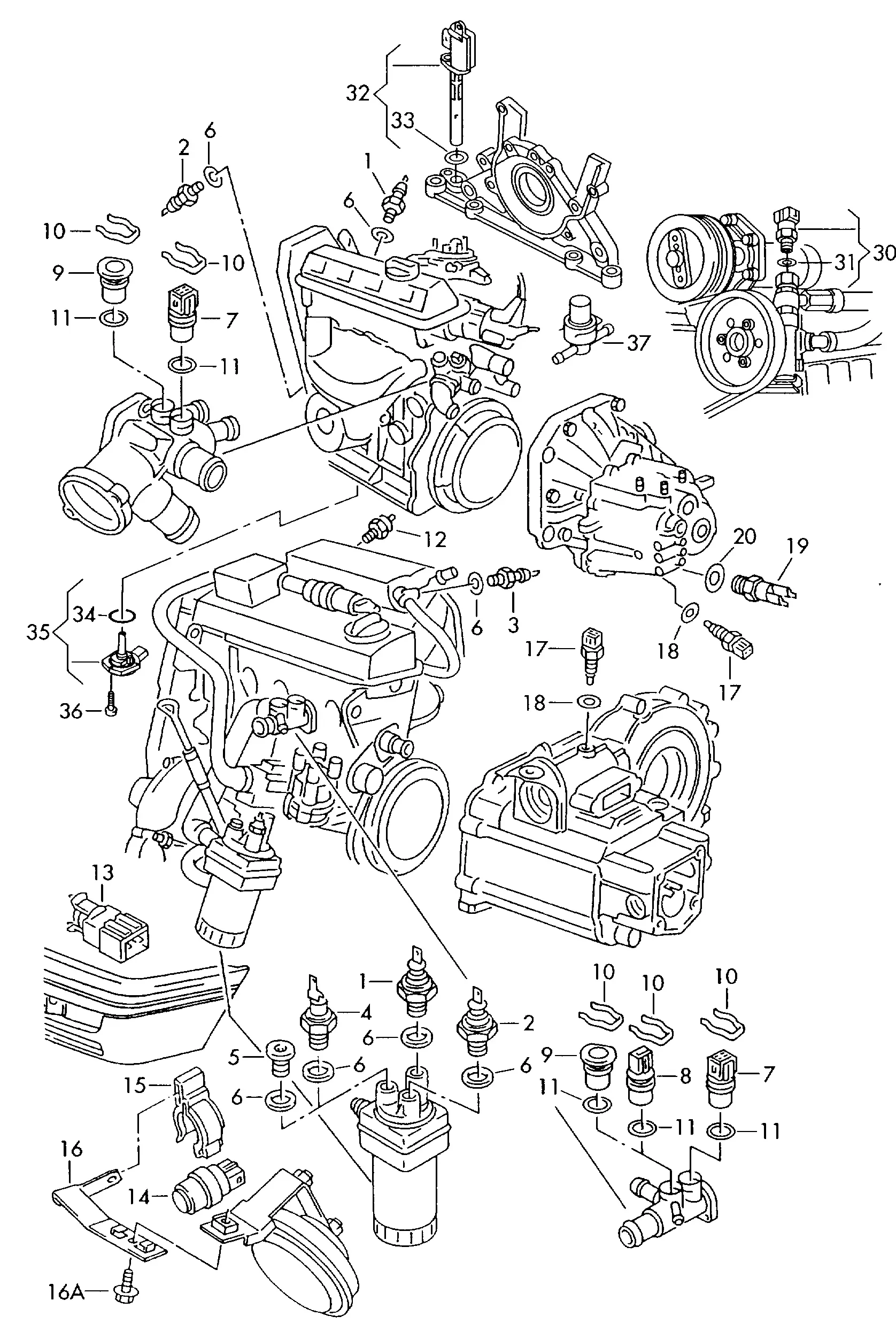 Engine and Transmission Sensors diagram