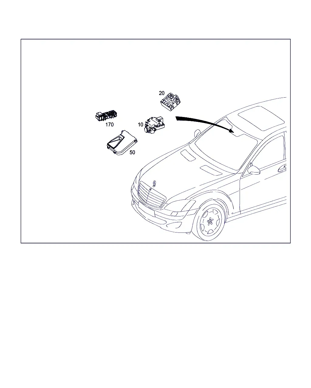 Sensors and Camera Behind Windshield diagram
