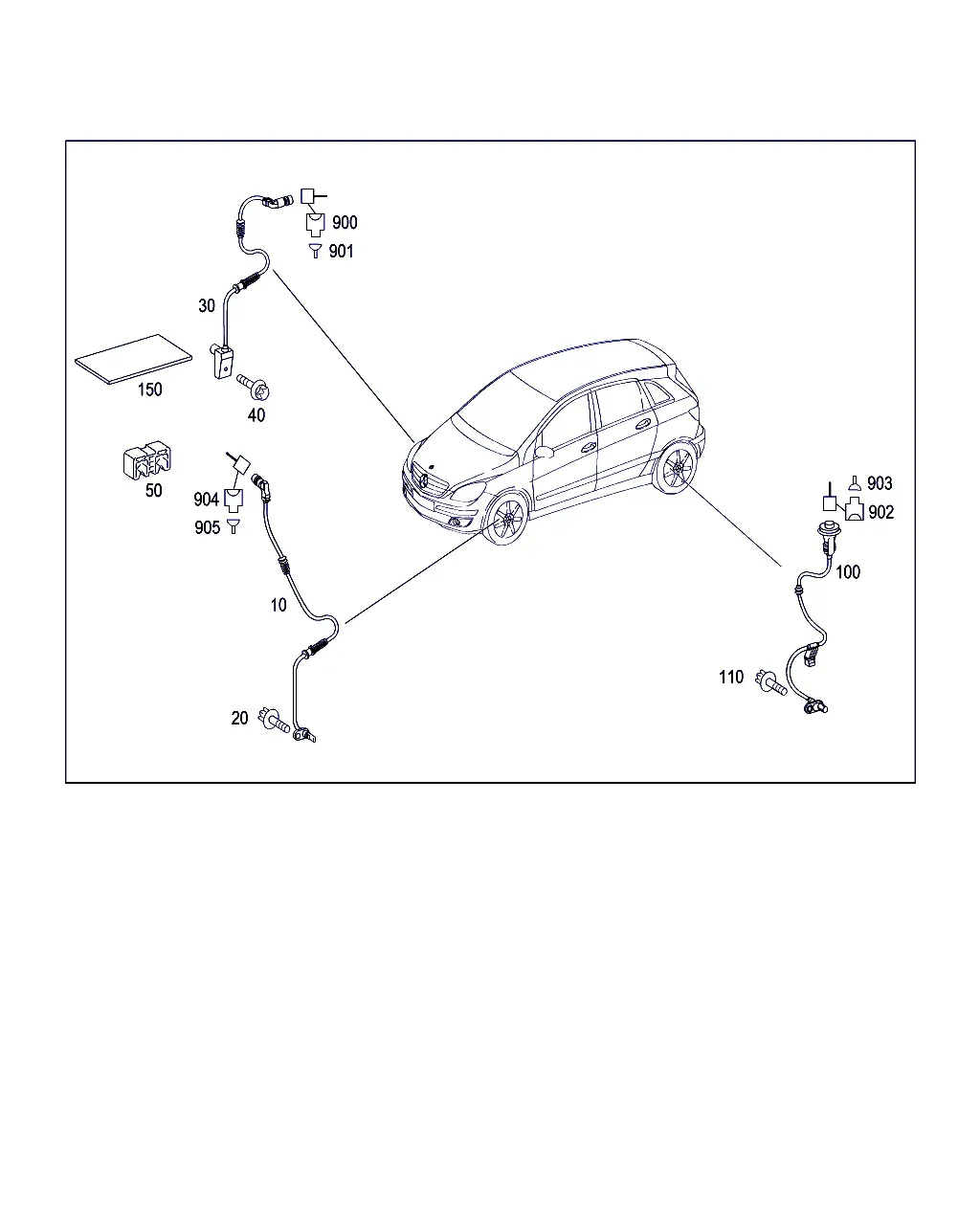 ABS and brake pad wear sensors diagram