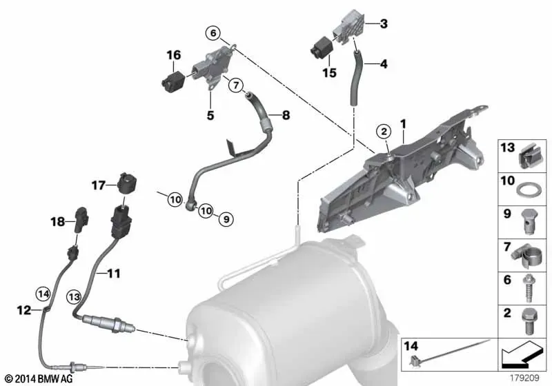 Exhaust system sensors diagram