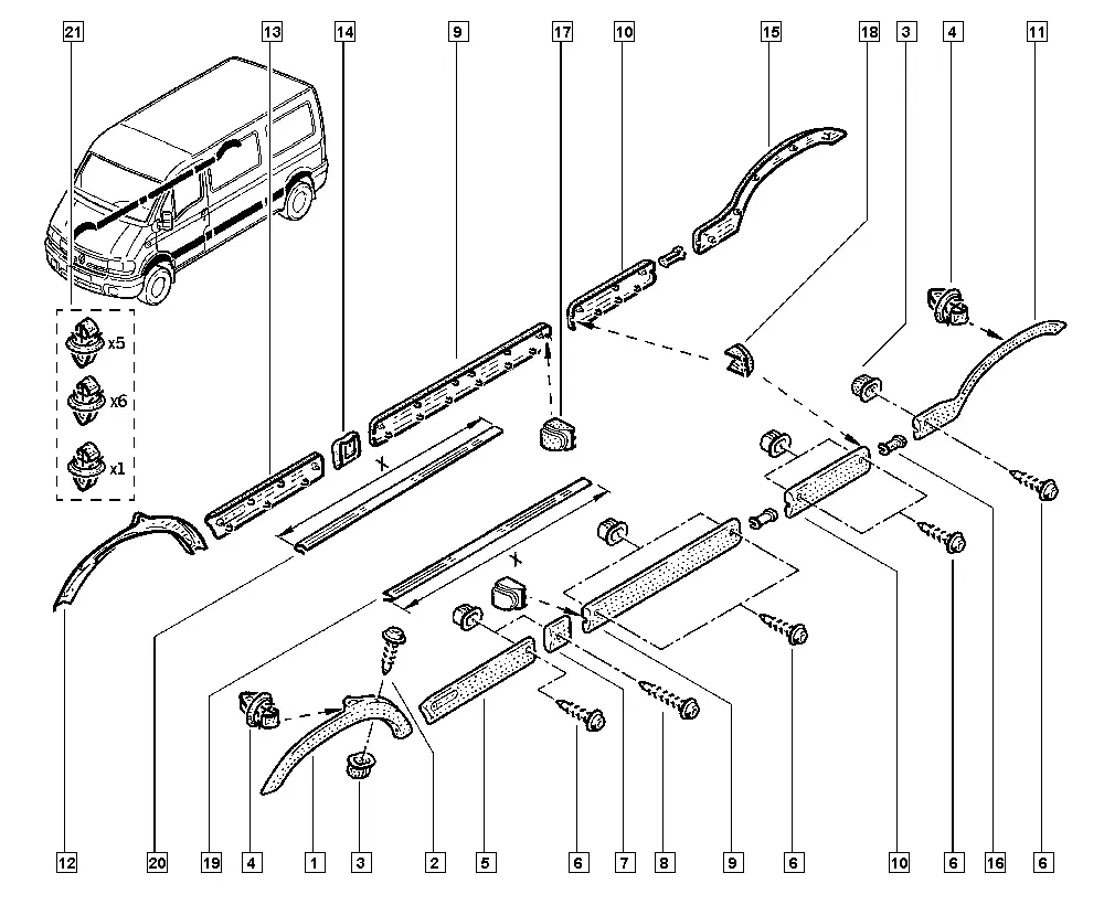 Body Side Moldings diagram