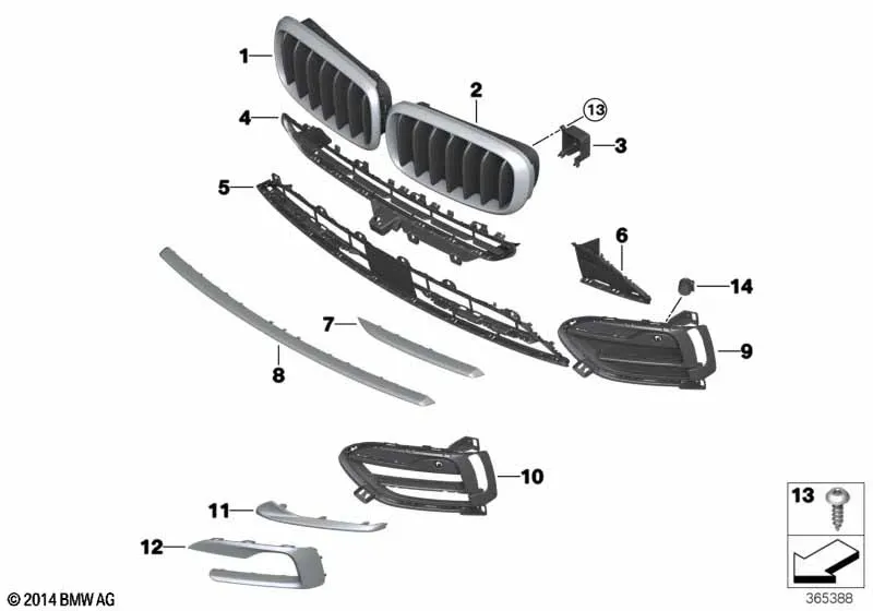 Front Bumper Grilles diagram