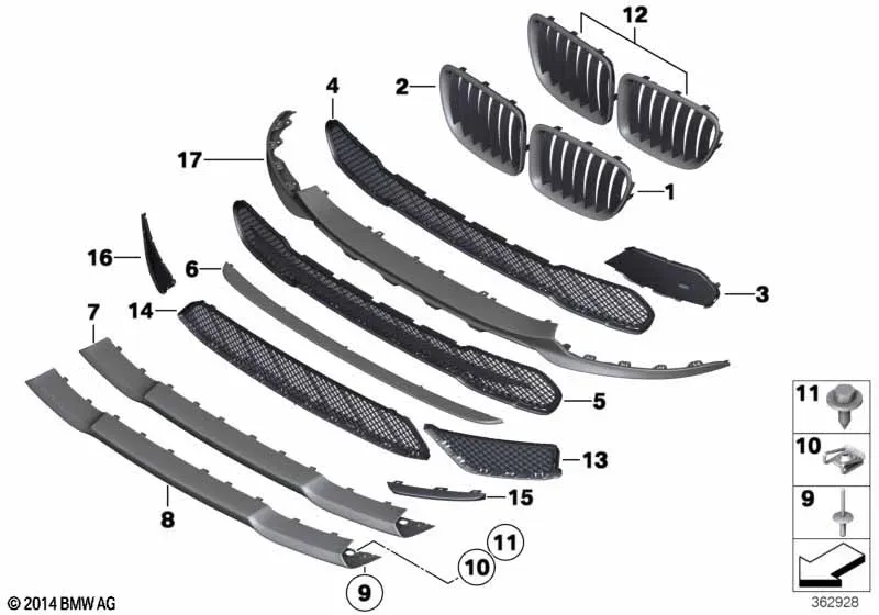 Front Bumper Grilles diagram