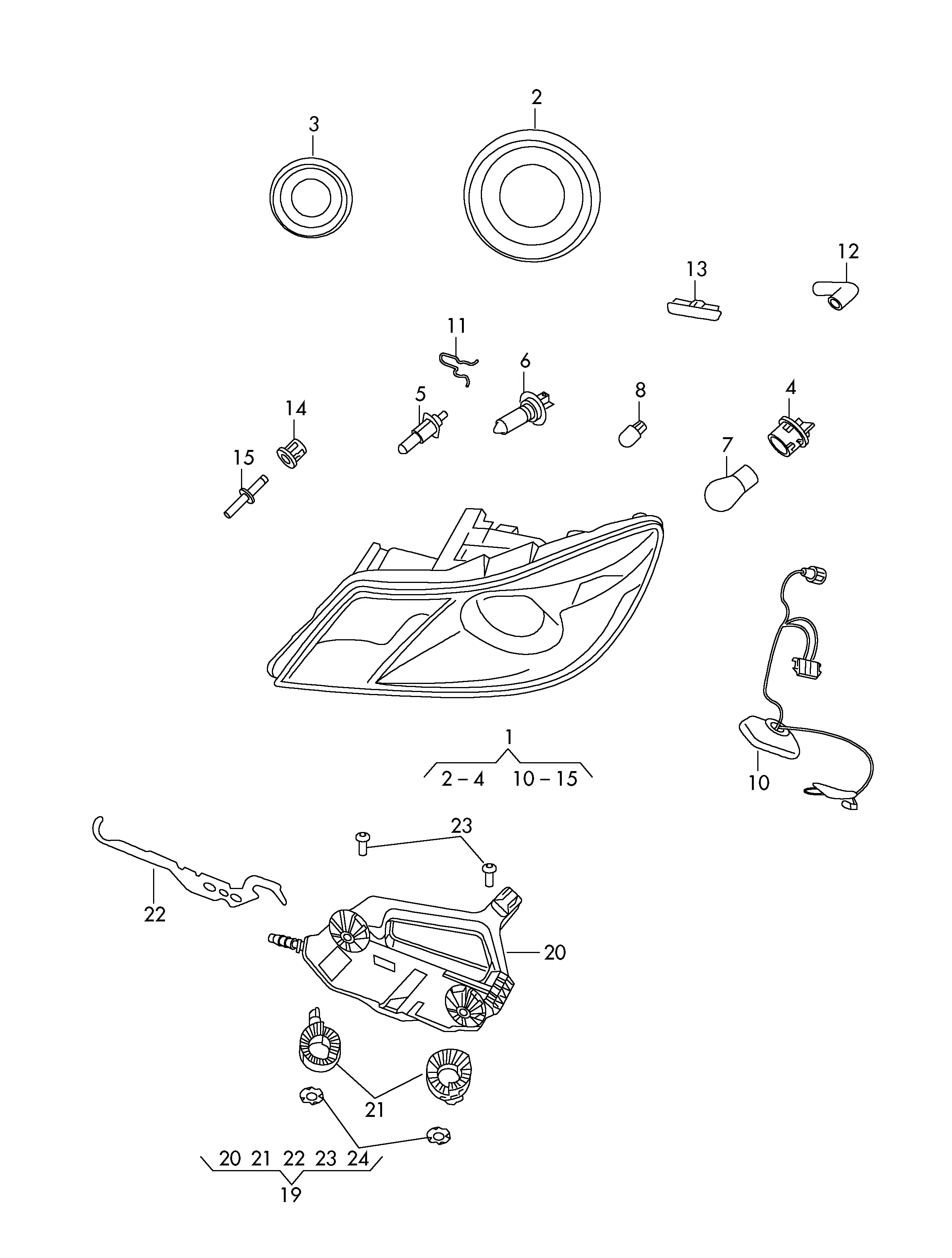 Headlamp Components diagram