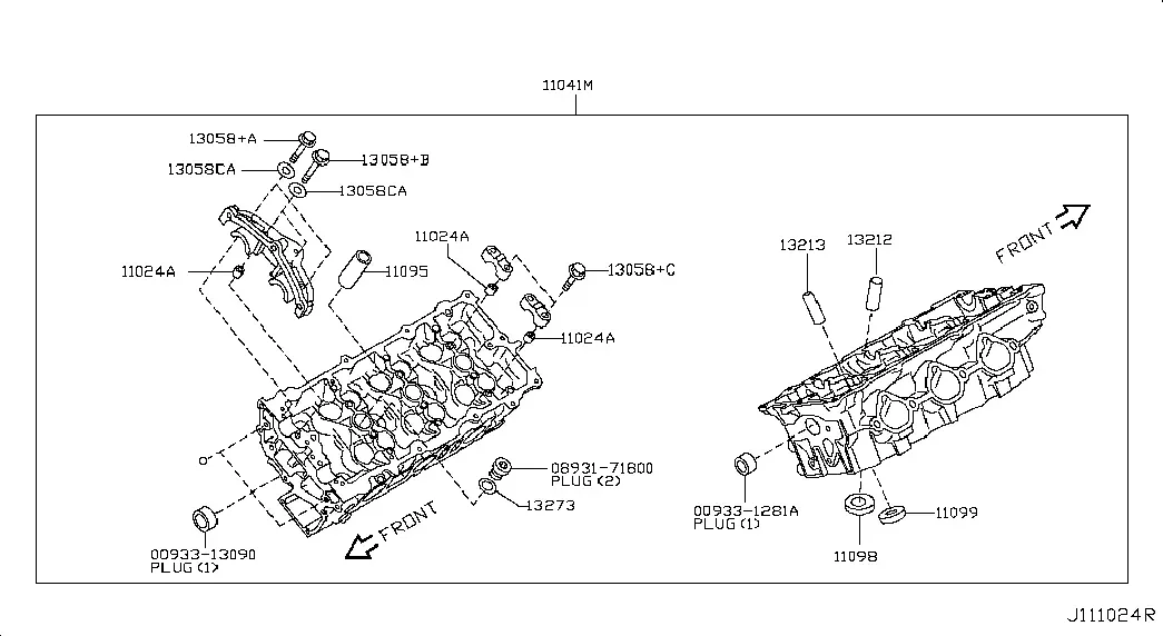 Cylinder head, left diagram