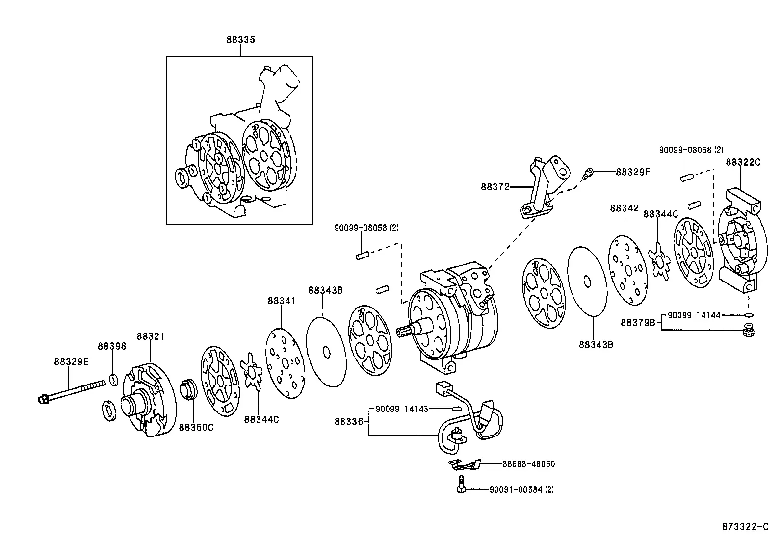 A/C Compressor Components diagram