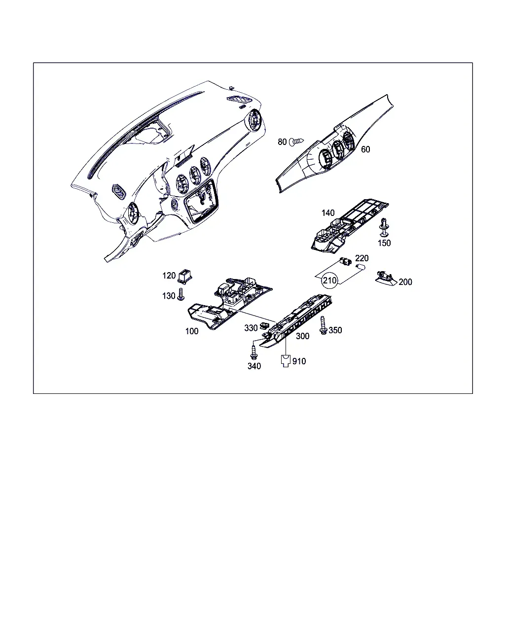 Dashboard trim diagram