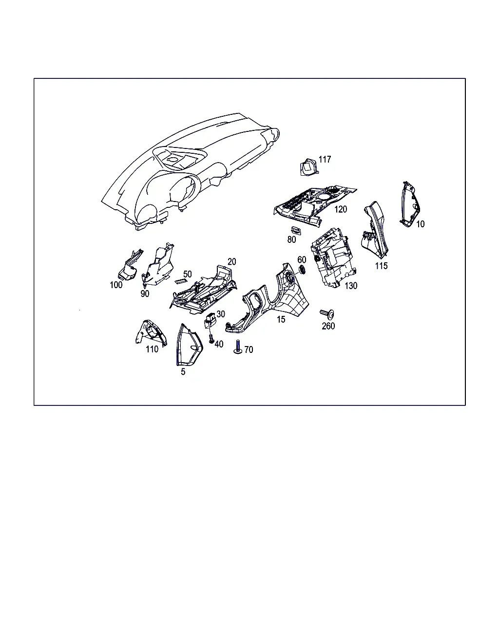 Dashboard trim diagram