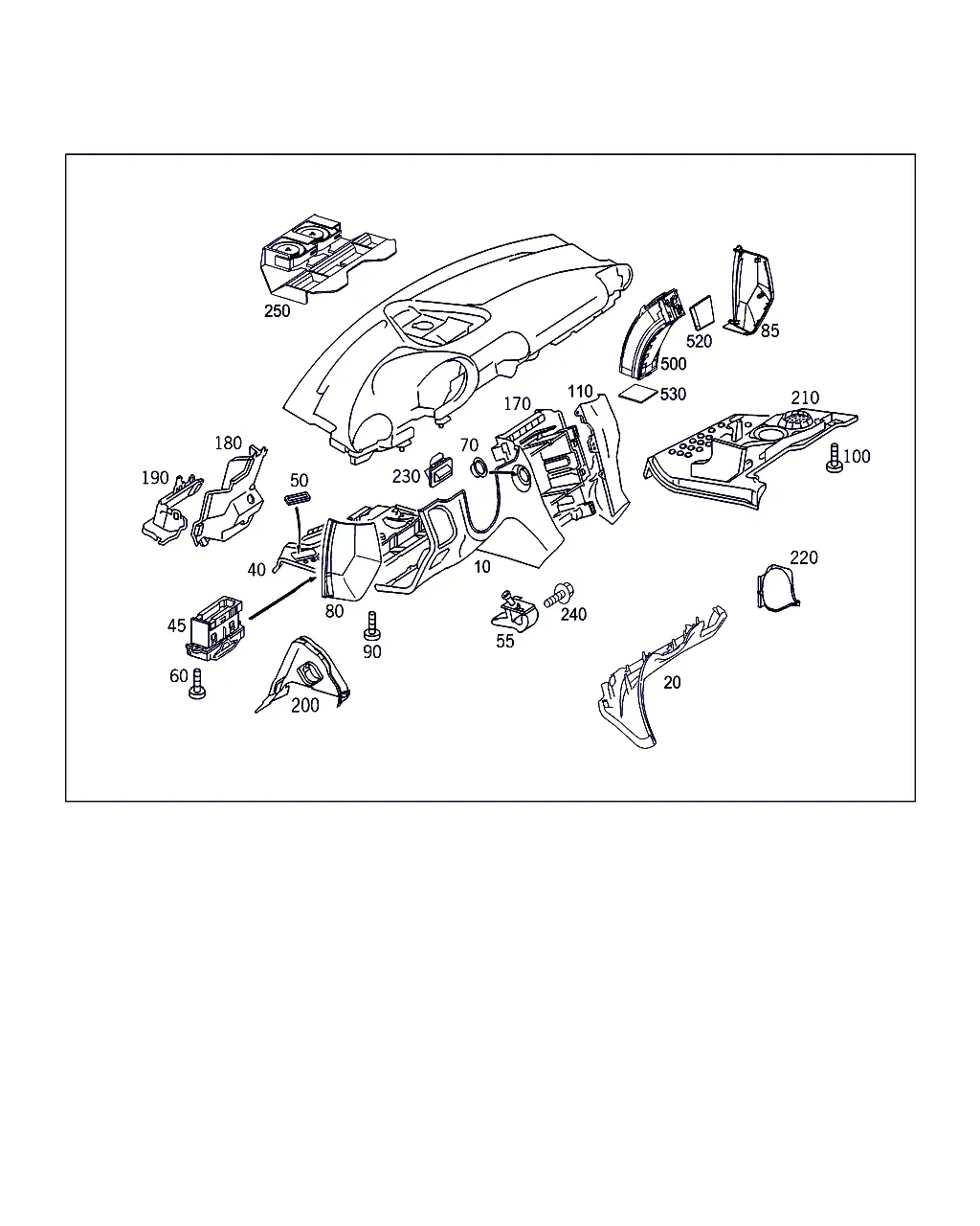 Dashboard trim diagram