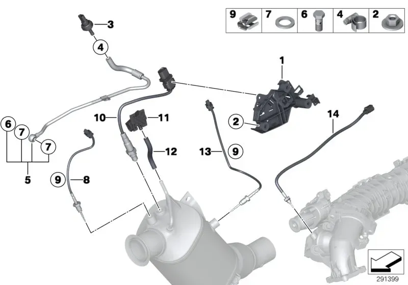 Exhaust sensors diagram